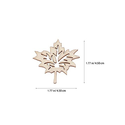 TEHAUX 50pcs Unfinished Wood Shapes Chip Wedding Ornament DIY Handcraft Slice Wood Leaves for Crafts Wedding Decor Cutouts Embellishments Unfinished - WoodArtSupply