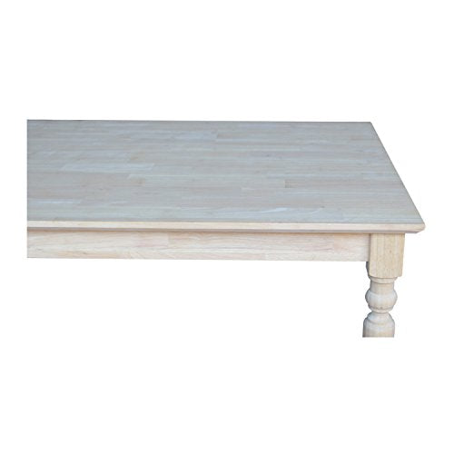 International Concepts Table Top Solid with Wood Counter Height Turned Legs, 30 by 48-Inch, Unfinished