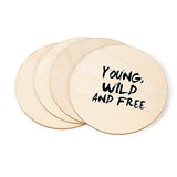 50PCS Unfinished Blank Wood Pieces, 4 x 4 Inch Natural Wooden Slices Cutouts for DIY Crafts Pyrograph Painting Staining Burning Engraving Carving LepoHome