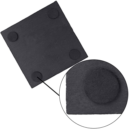 13 Pieces Slate Drink Coasters, GOH DODD 4 Inch Black Stone Coasters Cup Coaster Set for Home Decor and Laser Engraving, Square GOH DODD