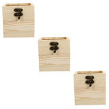 ABOOFAN 3 Pcs Wooden Box with Glass Lid Jewelry Gift Boxes for Earrings Jewelry Container Plain Gift Boxes Earring Display Holder Glass Jewelry ABOOFAN