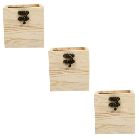ABOOFAN 3 Pcs Wooden Box with Glass Lid Jewelry Gift Boxes for Earrings Jewelry Container Plain Gift Boxes Earring Display Holder Glass Jewelry ABOOFAN
