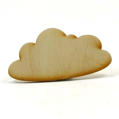 Mylittlewoodshop - Pkg of 12 - Cloud - 3 inches by 1 inch and 1/8 inch Thick Unfinished Wood(LC-CLOD01-12) - WoodArtSupply