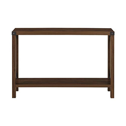 Walker Edison Sedalia Modern Farmhouse Metal X Entry Table, 46 Inch, Dark Walnut - WoodArtSupply