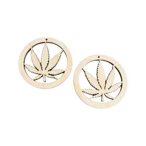 ALL SIZES BULK (12pc to 100pc) Unfinished Wood Wooden Laser Hemp Leaf Marijuana Cannabis Hoops Cutout Dangle Earring Jewelry Blanks Shape Crafts Made Texan Wood Crafts