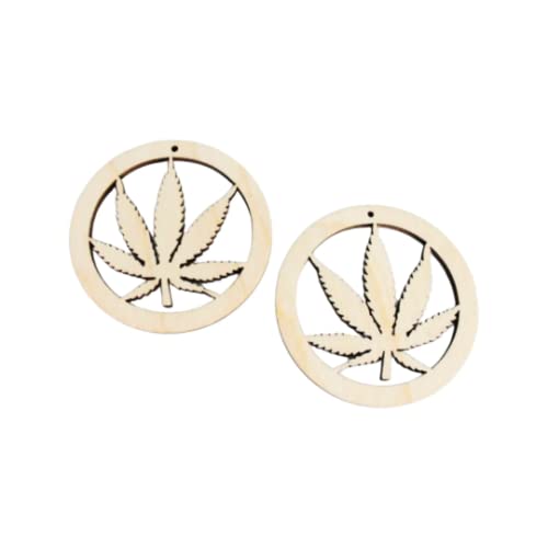 ALL SIZES BULK (12pc to 100pc) Unfinished Wood Wooden Laser Hemp Leaf Marijuana Cannabis Hoops Cutout Dangle Earring Jewelry Blanks Shape Crafts Made