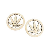 ALL SIZES BULK (12pc to 100pc) Unfinished Wood Wooden Laser Hemp Leaf Marijuana Cannabis Hoops Cutout Dangle Earring Jewelry Blanks Shape Crafts Made Texan Wood Crafts