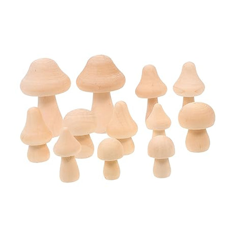 VILLFUL 12pcs DIY Mushroom Head Unfinished Wood Dried Mushrooms Small Mushroom Crafts Mushroom Garland Mushroom Decorations Mushroom Mushrooms Decor VILLFUL