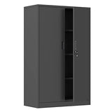 JINKUR Metal Storage Cabinet with Locking Doors and 3 Adjustable Shelves, 53.5-Inch Lockable Storage Cabinets for Home Office Garage Kitchen Pantry JINKUR