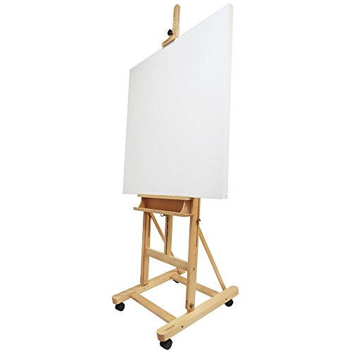 Mont Marte Painting Easel Large Easel for Painting, Studio Easel w/castors Beech Wood - WoodArtSupply