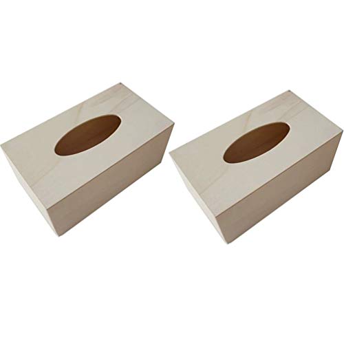 MILISTEN 2PCS Blank Tissue Box Cover DIY Tissue Boxes Wooden Napkin Box Holders Handmade Tissue Storage Boxes Unfinished Wood Box Decoration for DIY - WoodArtSupply