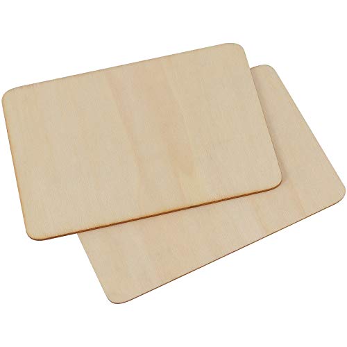 ZEONHAK 100 Pack 6 x 4 Inches Rectangle Unfinished Wood Pieces, Unfinished Blank Wood Slices with Sharp Corners, Rectangle Wood Cutouts for Painting, ZEONHAK