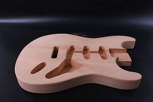 Unfinished Guitar Body for ST guitar project DIY Mahogany Wood SSS pickups Style Bolt On Heel - WoodArtSupply