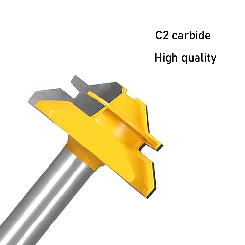 TOTOWOOD 45 Degree Lock Miter Router Bit 3-Piece Set, for 31/64", 3/4",1", Cutting Height, 1/2 Inch Shank.Woodworking Tools Joint Router Bits (3PCS - WoodArtSupply