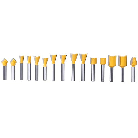 8milelake 100 pcs 1/4inches Shank Router Bit Set Tungsten Carbide Tips Woodworking Kit, Dovetails, Slot Cutters & Straight Router 8MILELAKE