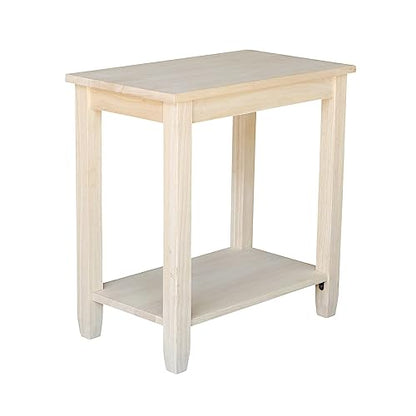 IC International Concepts Solano Accent Table, 24 in W x 14 in D x 25 in H, Unfinished