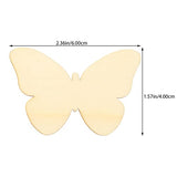 TINKSKY 50pcs Wooden Butterfly Shapes Craft Blank, Natural Unfinished Cutout Shape Wooden Butterfly, Christmas, Wedding, Guestbook, Decoupage Family TINKSKY