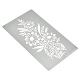 Aleks Melnyk No.273 Metal Stencil, Sunflower in a Bouquet with Wildflowers, Leaf Blossom, Small Stencil, 1 PC, Template for Wood Burning, Engraving, Aleks Melnyk