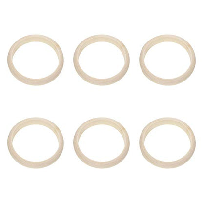 Penta Angel Wood Bangle Bracelets 6pcs 2.56inch Unfinished Natural Round Wooden Ring for Art & Craft Project DIY Jewelry Making - WoodArtSupply