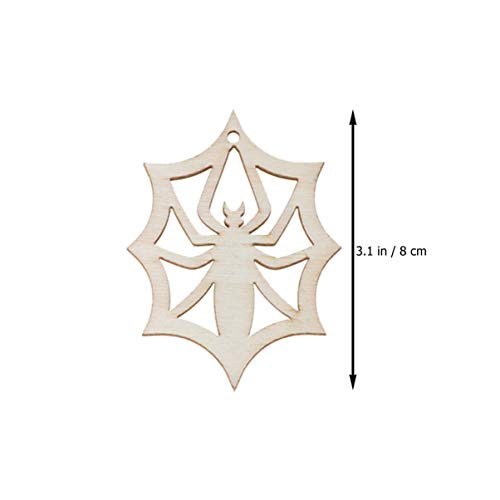 MAGICLULU 10 Pcs Wooden Slices Spider Web Ornaments Unfinished Wood Cutouts Animals Halloween Wood Cutouts Halloween Tree Spider Webs Wedding MAGICLULU