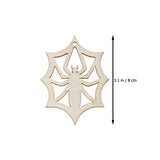 MAGICLULU 10 Pcs Wooden Slices Spider Web Ornaments Unfinished Wood Cutouts Animals Halloween Wood Cutouts Halloween Tree Spider Webs Wedding MAGICLULU