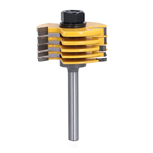 Domino Joiner, Slot Cutter Router Bit 3 Wing Adjustable 2Pcs for Particle Board for Solid Wood for Plywood for Medium Density Fiberboard Shanrya