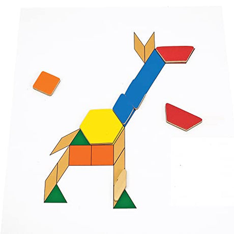 Melissa & Doug Deluxe Wooden Magnetic Pattern Blocks Set - Educational Toy With 120 Magnets and Carrying Case, Multi-color, 1 EA Melissa & Doug