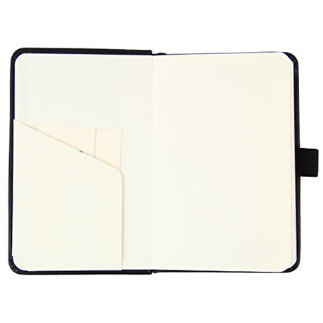newestor (2-Pack Pocket Notebook 3.5" x 5.5", Small Hardcover Journal with Pen Holder, Inner Pockets, 100gsm Thick Ruled/Lined Paper, Black newestor