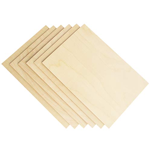 WOOCHE 3mm 1/8" x 8" x 12" Baltic Birch Plywood, 6 Pcs Craft Wood Sheets with Grade B/BB Veneer, Perfect for DIY Projects, Laser Cutting & Engraving, WOOCHE