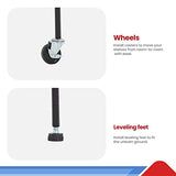 6 Tier Adjustable Metal Shelf Wire Shelving Unit Storage with Wheels 2100LBS Capacity 18" D x 48" W x 82" H for Restaurant Garage Pantry Kitchen BestOffice