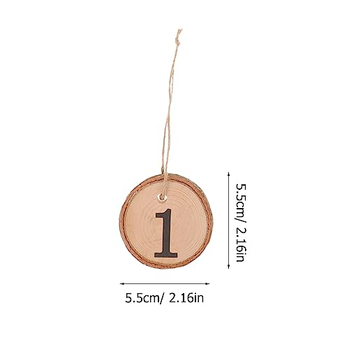LUOEM 10pcs 1-10 Wedding Table Numbers Hanging Wood Slice Wedding Table Centerpieces for Arts Crafts Wall Decor Wedding DIY Projects LUOEM