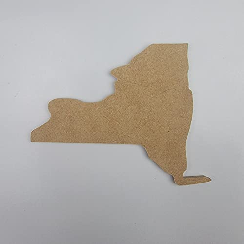 9" New York State, Unfinished MDF Art Shape by Wooden Craft Cutouts