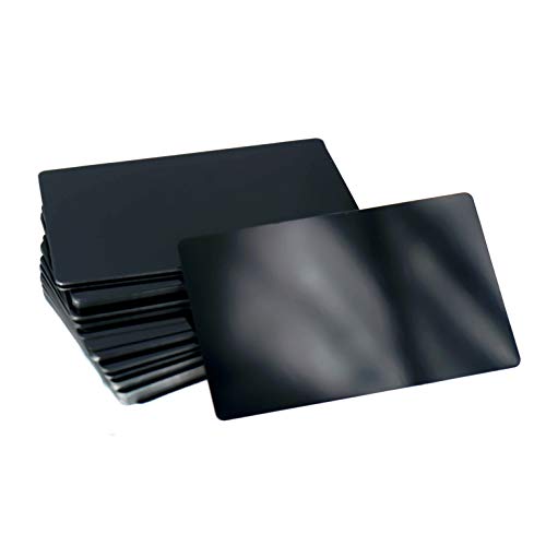 RXBC2011 100pcs Blank Metal Business Cards Laser Engraving Aluminum (black, 100 pcs) RXBC2011