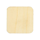 60 Pack 2x2 Wood Squares for Crafts, 2.5mm Unfinished Wood Cutouts with Rounded Corners Bright Creations
