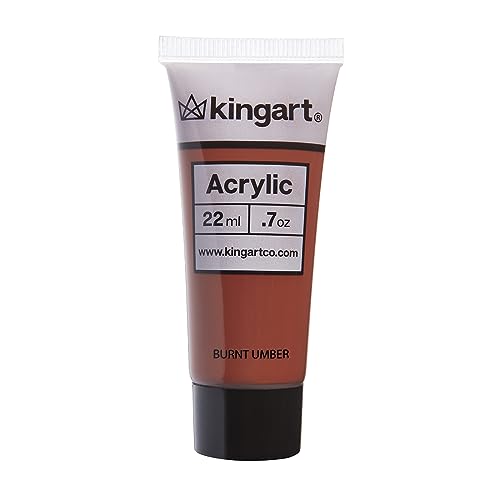 KINGART 503-110 PRO Artist Quality Burnt Umber Acrylic Paint, 120ml (4.06oz) Single Tube, Highly Pigmented, Burnt Umber - WoodArtSupply