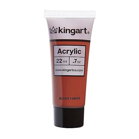 KINGART 503-110 PRO Artist Quality Burnt Umber Acrylic Paint, 120ml (4.06oz) Single Tube, Highly Pigmented, Burnt Umber KINGART