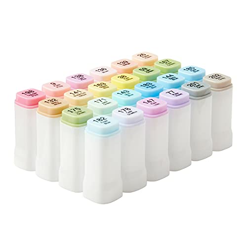 Kingart, Bright Color Palette, Chisel & Fine Tip, Alcohol-Based Ink, Storage Case Double-Ended Sketch Markers, Assorted 24 Pi