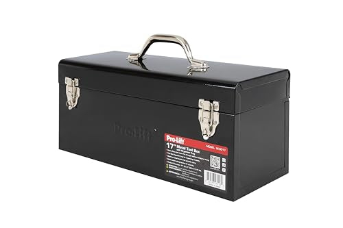 Pro-Lift Steel Tool Box – 17-inch Metal Toolbox Portable with Handle – Heavy Duty Metal Latch Closure and Removable Storage Tray Carry Tools Box Pro-LifT