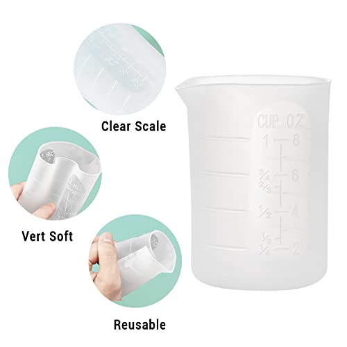 9PCS Silicone Mixing Cups Set, Gartful Resin Casting Tool Kit, DIY Craft Set for Epoxy, 1pcs 700ml Oversize Measuring Cup, 1pcs 250ml Large and 3pcs - WoodArtSupply