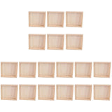 Homoyoyo Square Serving Tray 18Pcs Unfinished Wood Panels Tray Small Wood Serving Tray for Crafts Wooden Panel Boards for Painting Pouring Arts Blank Homoyoyo