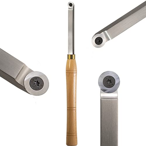 Finisher Woodturning Lathe Carbide Tipped Bended Chisel Tool with 18mm Round Carbide Insert, 16 inch Length Dirtech