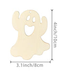 Ghost Wooden Halloween Blank Wood with Twines Art Unfinished Ornaments for Christmas Wedding Birthday Party Halloween Thanksgiving Day Decoration Zontween