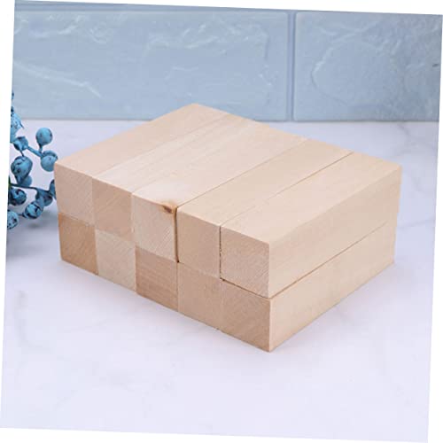 VILLCASE 40 pcs Natural Wood Blocks Small Wood Block Unfinished Wood Cubes Whittling kit Whittling Wood Unfinished Wood Sign Block Wood Blocks for