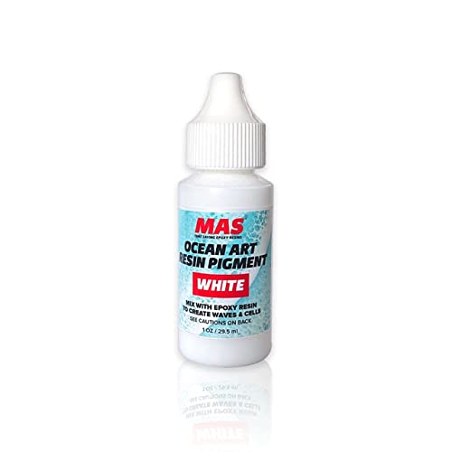 MAS Epoxies Resin Ocean Art White Pigment, 1 oz, Epoxy Resin Dye for Ocean Waves and Water Effects MAS