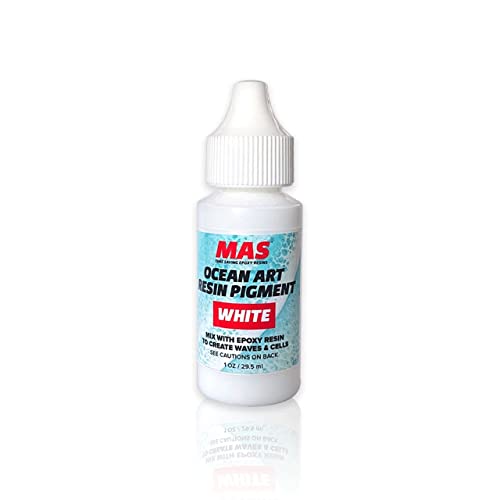 MAS Epoxies Resin Ocean Art White Pigment, 1 oz, Epoxy Resin Dye for Ocean Waves and Water Effects - WoodArtSupply