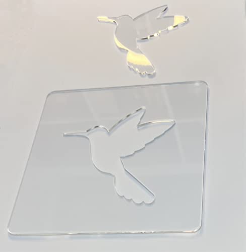 Humming Bird Template,Acrylic Router Template,Woodworking Router Template Tracing Guide (7.875"x 7.875") Yuxuanish