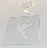 Humming Bird Template,Acrylic Router Template,Woodworking Router Template Tracing Guide (7.875"x 7.875") Yuxuanish