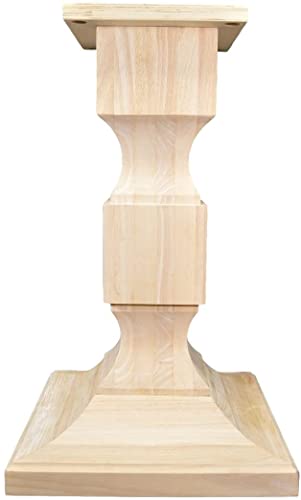 BingLTD - 28" Tall Unfinished Chelsea Square Pedestal Table Base (WH-Chelsea28-UNF) BingLTD