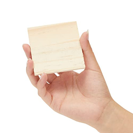 15-Pack Unfinished 3x3 Wood Squares for Crafts, Blank Wood Wooden Tiles for Wood Burning, DIY Supplies, Coasters, Cutouts, Engraving Bright Creations