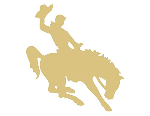 Bucking Horse Cutout Unfinished Wood Rodeo Cowboy Race Farm Ranch MDF Shape Canvas Style 1 - WoodArtSupply